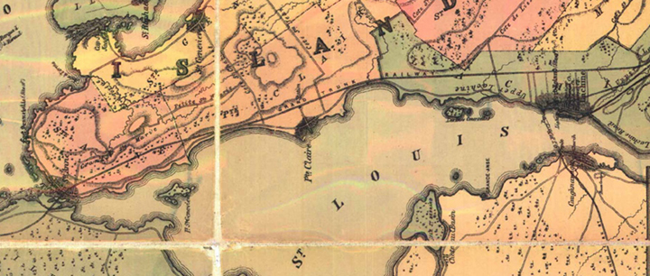 Les communauts du lac St-Louis en 1872 tir de Map of the island and city of Montreal - 1872