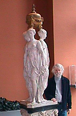 Jan Pilon of the Netherlands beside Germain Pilon's Caryatids in the Louvre
